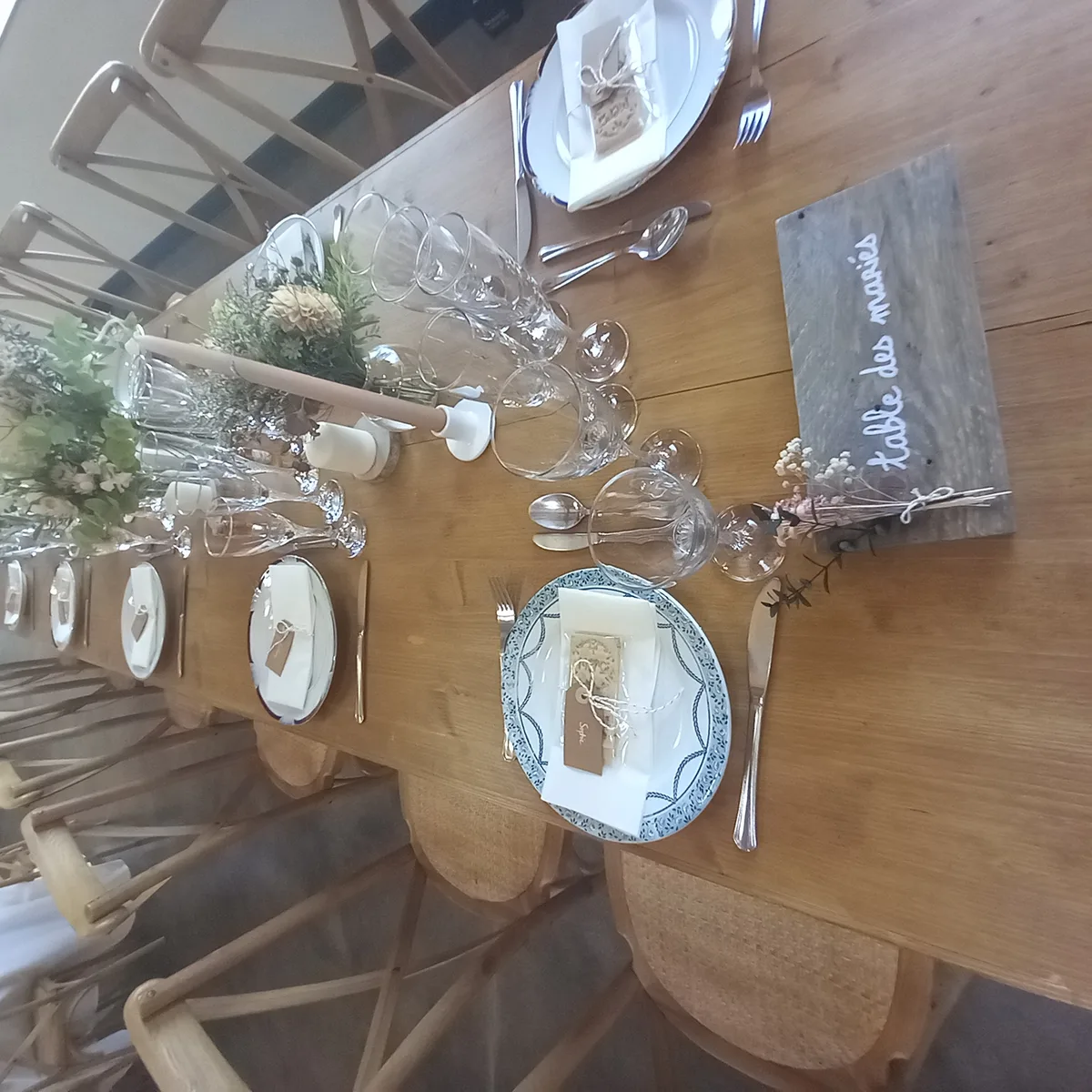 Table des mariés champêtre